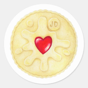 Redonda Pegatina de Jammie Dodger Biscuit