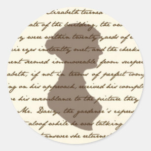 Redonda Pegatina de Jane Austen