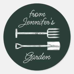 Redonda Pegatina de jardín, nombre personalizado