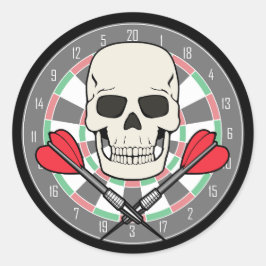 Redonda Pegatina de Jolly Roger Dartboard