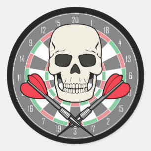 Redonda Pegatina de Jolly Roger Dartboard