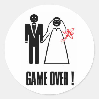 Redonda Pegatina DE JUEGO SOBRE Boda