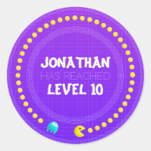 Pegatina de jugador para juego de cumpleaños activ