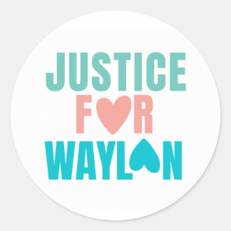 Redonda Pegatina De Justicia Para Waylon