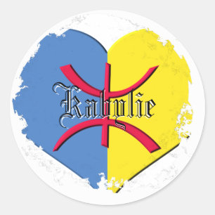 Redonda Pegatina de Kabylia de la bandera