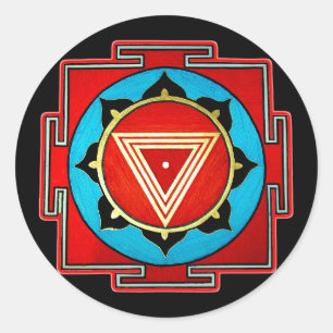 Redonda Pegatina de Kali Yantra