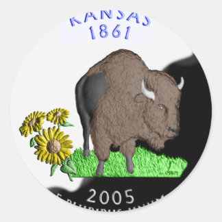 Redonda Pegatina de Kansas