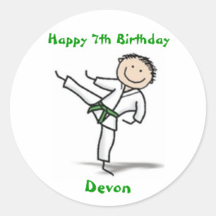 Redonda Pegatina de karate - cinturón verde