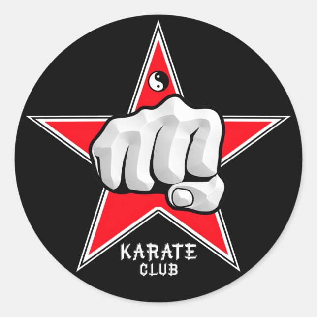 Redonda Pegatina de Karate Club (Anverso)