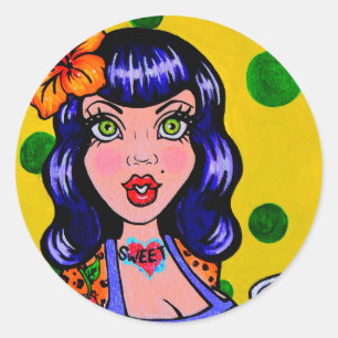 Redonda Pegatina de "Karmalicious" de Skinderella