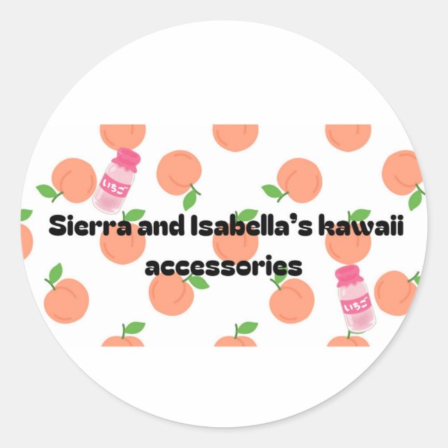 Redonda Pegatina de Kawaii (Anverso)
