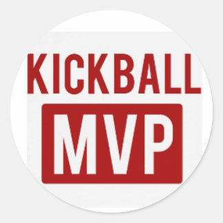 Redonda pegatina de kickball mvp