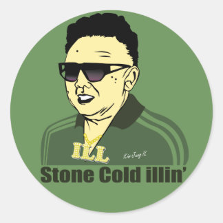 Redonda Pegatina de Kim Jung IL