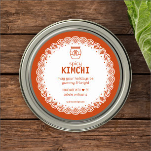Redonda Pegatina de Kimchi Picante Casero