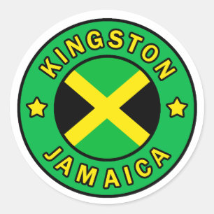 Redonda pegatina de Kingston Jamaica