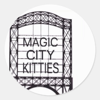 Redonda Pegatina de Kitties de Magic City