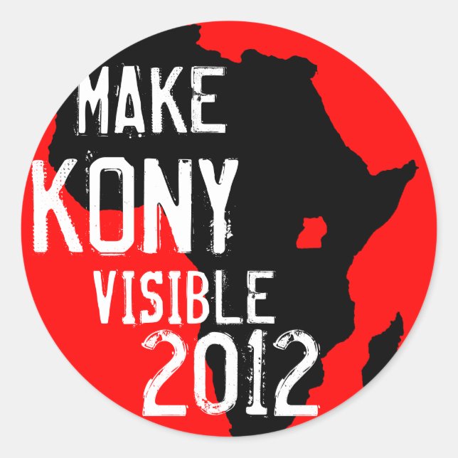Redonda Pegatina de Kony 2012 (Anverso)