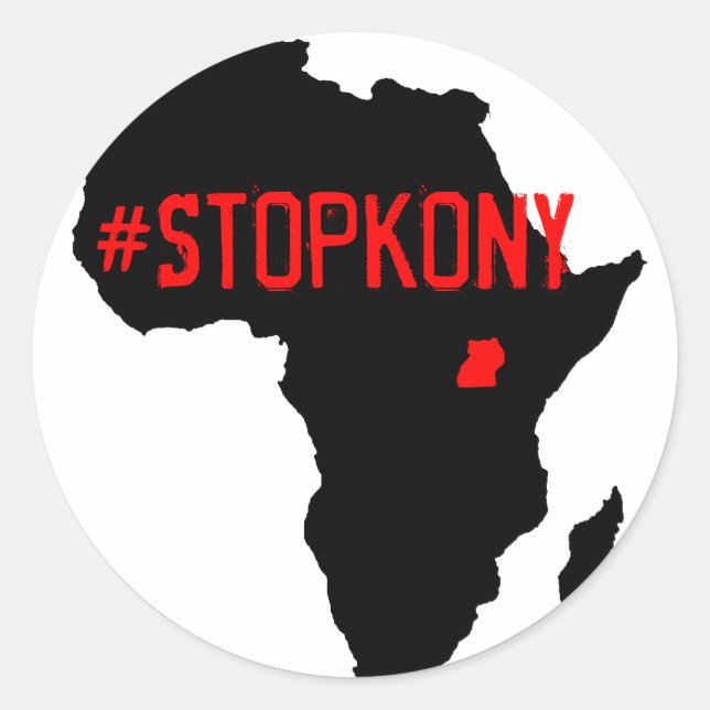 Redonda Pegatina de Kony 2012 (Anverso)