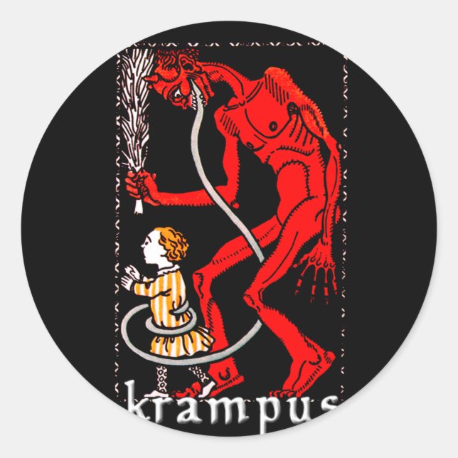 Redonda Pegatina de Krampus (Anverso)