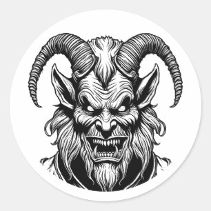 Redonda Pegatina de Krampus