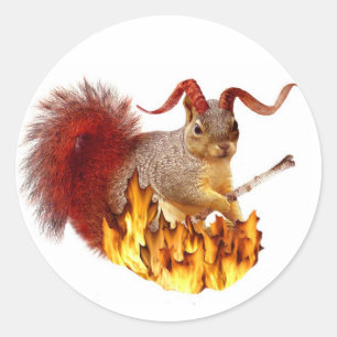 Redonda Pegatina de Krampus Squirrel