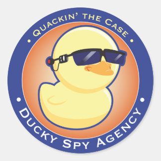 Redonda Pegatina de la agencia de espionaje ducky