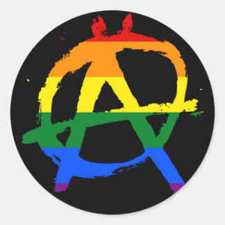 Redonda Pegatina de la anarquía arcoiris