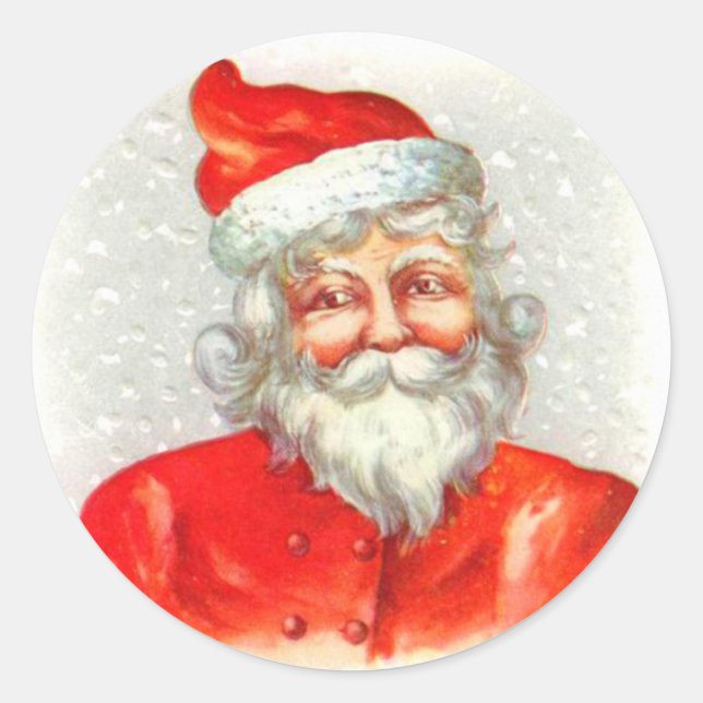 Redonda Pegatina de la Antigüedad de Santa Navidad (Anverso)
