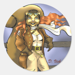 Redonda Pegatina de la ardilla de vuelo