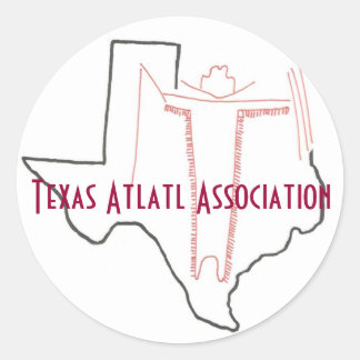 Redonda Pegatina de la Asociación Atlatl de Texas
