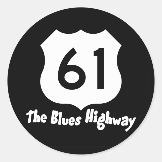 Redonda Pegatina de la autopista Blues (Anverso)