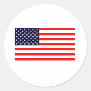 Redonda Pegatina de la bandera americana