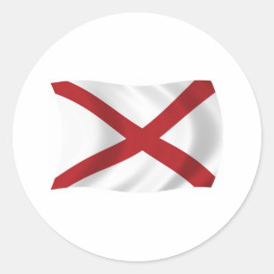 Redonda Pegatina de la bandera de Alabama