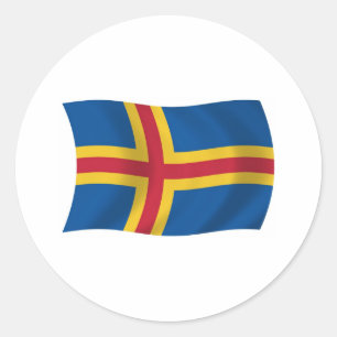 Redonda Pegatina de la bandera de Åland