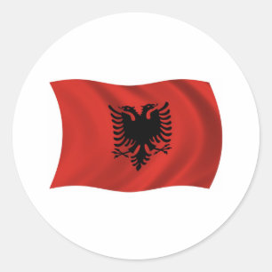 Redonda Pegatina de la bandera de Albania