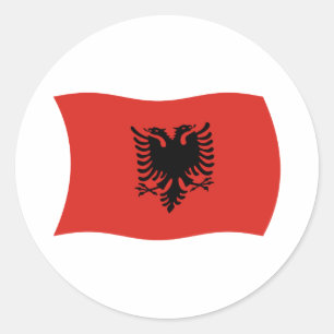 Redonda Pegatina de la bandera de Albania