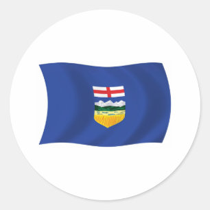 Redonda Pegatina de la bandera de Alberta