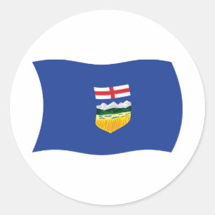 Redonda Pegatina de la bandera de Alberta