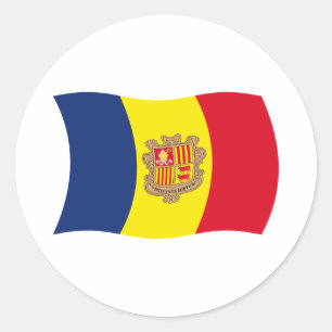 Redonda Pegatina de la bandera de Andorra
