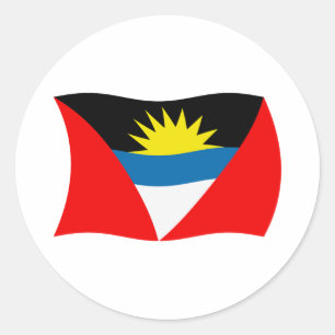 Redonda Pegatina de la bandera de Antigua y Barbuda