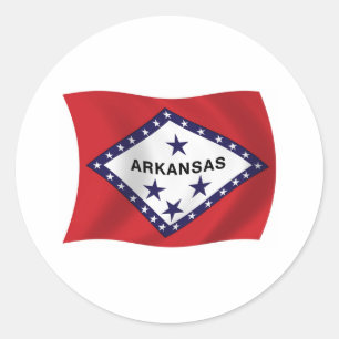 Redonda Pegatina de la bandera de Arkansas