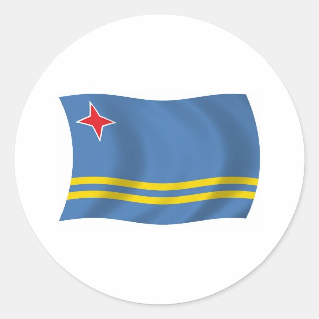 Redonda Pegatina de la bandera de Aruba (Anverso)