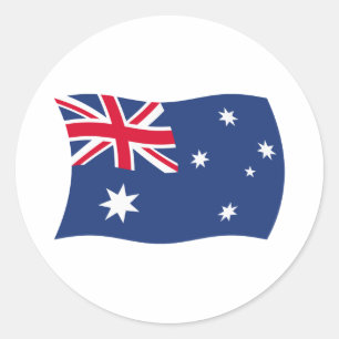 Redonda Pegatina de la bandera de Australia