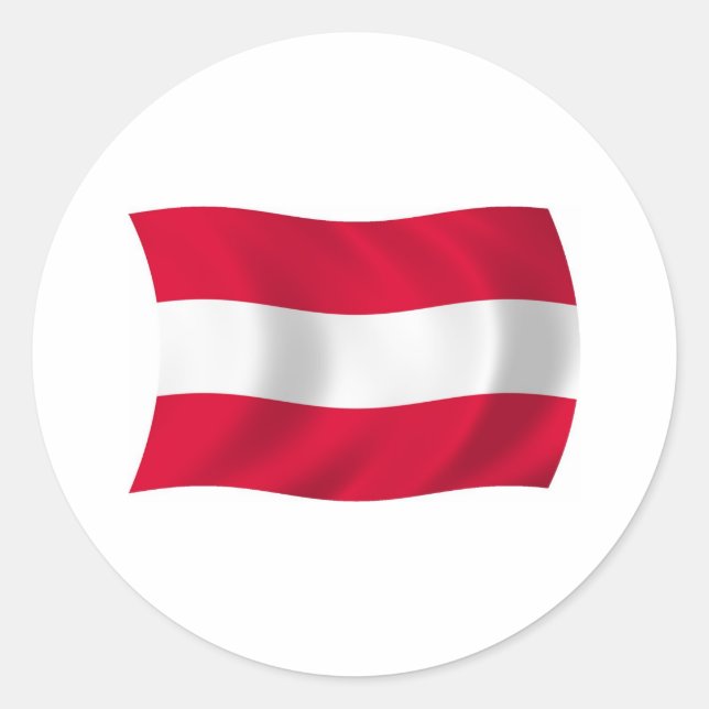 Redonda Pegatina de la bandera de Austria (Anverso)