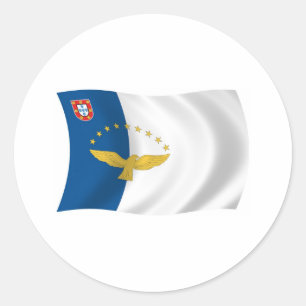 Redonda Pegatina de la bandera de Azores