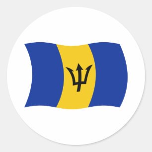 Redonda Pegatina de la bandera de Barbados