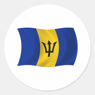 Redonda Pegatina de la bandera de Barbados