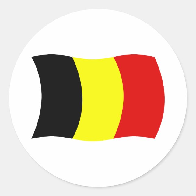 Redonda Pegatina de la bandera de Bélgica (Anverso)