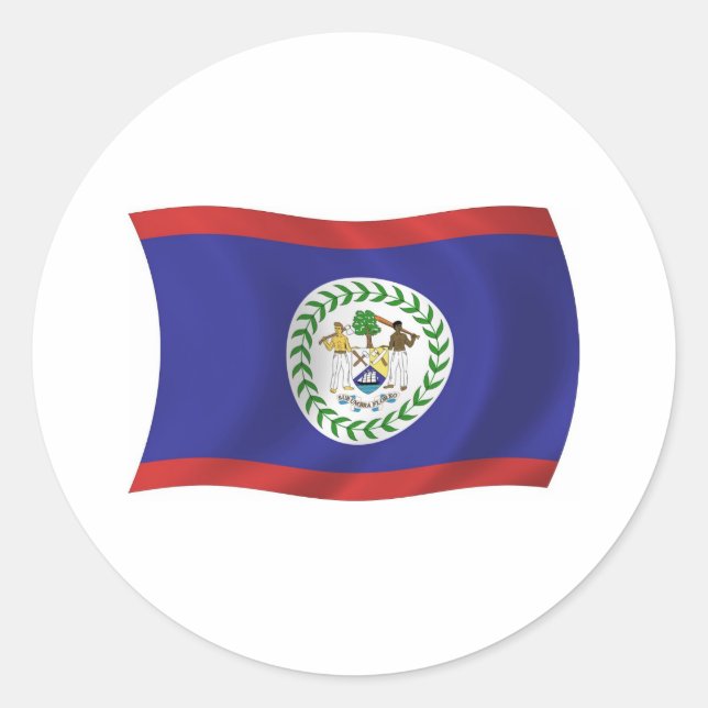 Redonda Pegatina de la bandera de Belice (Anverso)