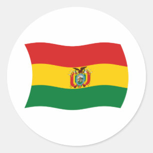 Redonda Pegatina de la bandera de Bolivia